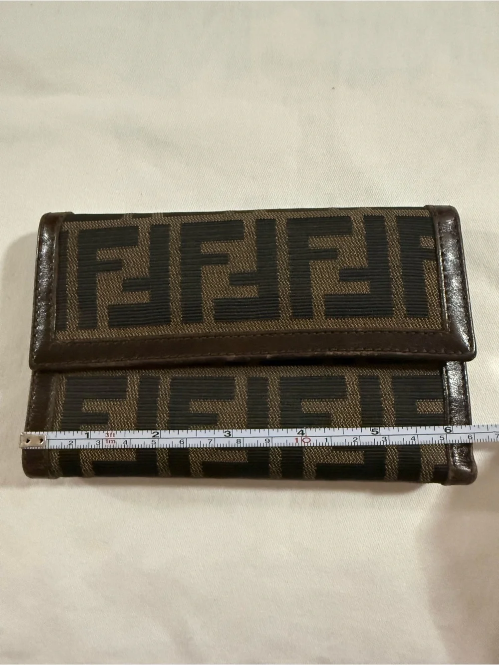 Fendi Zucca Print FF Canvas Wallet trifold